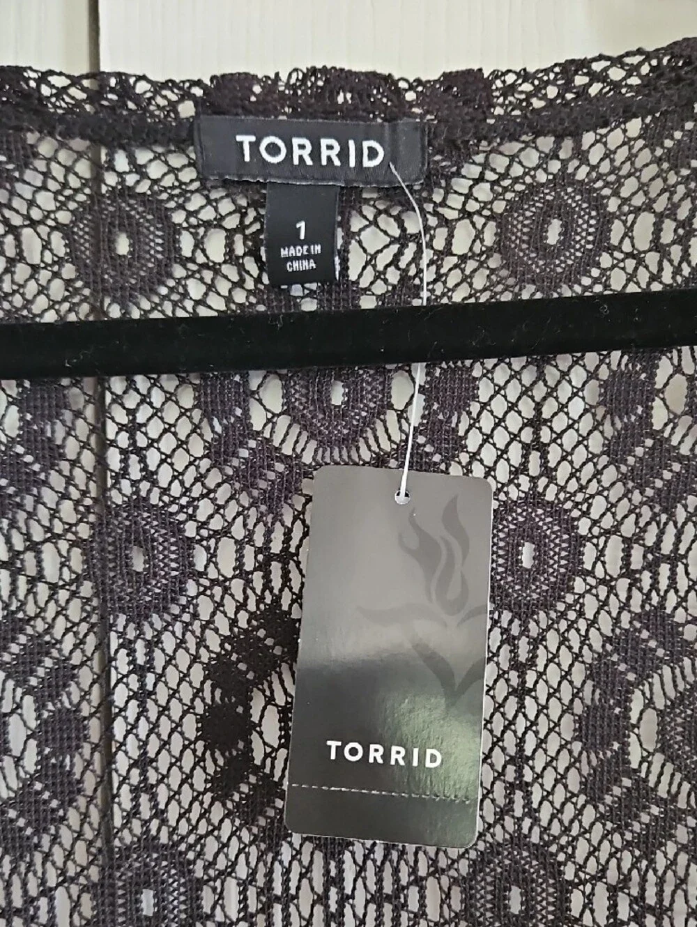 SALE! Torrid Black Sheer Lace Duster Vest - Picture 2 of 4